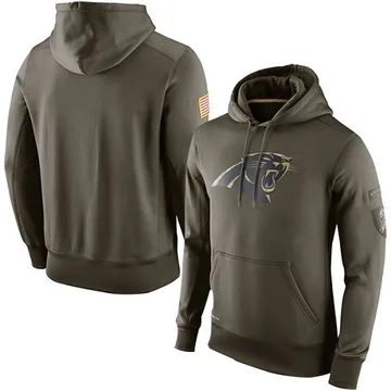 Men's Carolina Panthers Olive Salute to Service KO Performance Hoodie